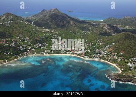 Karibik, Saint Barthelemy Island (St. Barths oder St. Barts): Bucht „Anse de Lorient“. Reproduktion in nautischen Zeitschriften, nautischen Führern oder nautischen Stockfoto