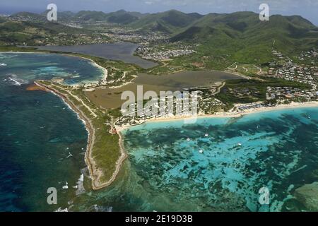 Karibik, Saint Martin (Sint Maarten): Orient Bay, nordwestlich der Insel. Reproduktion in nautischen Zeitschriften, nautischen Führern oder nautischen Websites Stockfoto