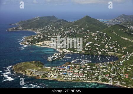 Karibik, Saint Martin (Sint Maarten): Kapitän Oliver Marina. Die Vervielfältigung in nautischen Zeitschriften, nautischen Führern oder nautischen Websites ist verboten. Stockfoto