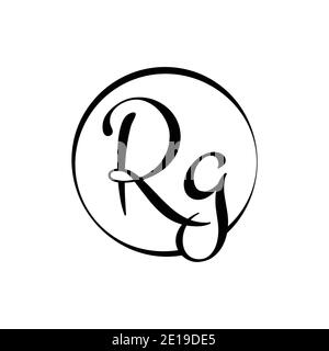 Ursprüngliche rg Brief Logo Design Vektor-Vorlage. Abstract Script Letter rg Logo Design. Stock Vektor