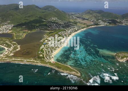 Karibik, Saint Martin (Sint Maarten): Orient Bay, nordwestlich der Insel. Reproduktion in nautischen Zeitschriften, nautischen Führern oder nautischen Websites Stockfoto