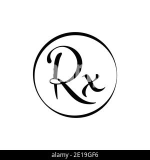 Ursprüngliche rx Buchstabe Logo Design Vektor Vorlage. Abstraktes Skript Buchstabe rx Logo Design. Stock Vektor