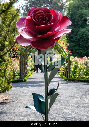 Christchurch Neuseeland 19. Dezember 2014 : Rosenskulptur im Botanischen Garten Christchurch Stockfoto