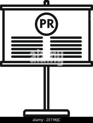 PR Firma Banner Symbol, skizzieren Stil Stock Vektor
