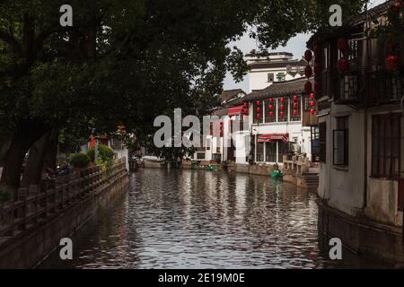 Kanal in Zhujiajiao Wasser Stadt in China Stockfoto