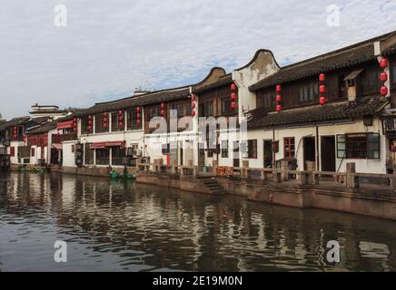 Kanal in Zhujiajiao Wasser Stadt in China Stockfoto