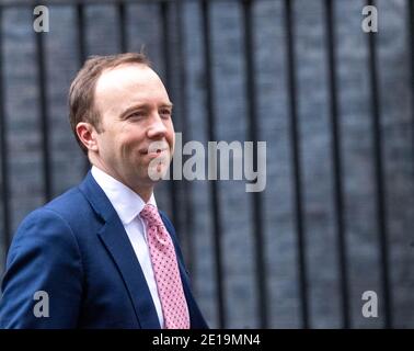 London, Großbritannien. Januar 2021. Matt Hancock, Gesundheitsminister, verlässt 10 Downing Streeet London. Kredit: Ian Davidson/Alamy Live Nachrichten Stockfoto