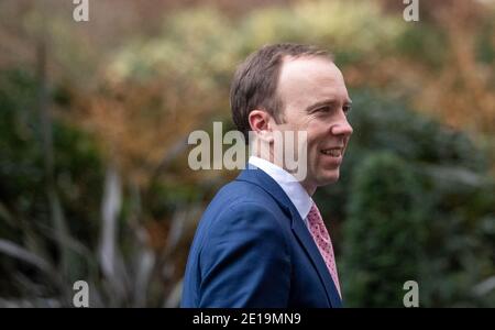 London, Großbritannien. Januar 2021. Matt Hancock, Gesundheitsminister, verlässt 10 Downing Streeet London. Kredit: Ian Davidson/Alamy Live Nachrichten Stockfoto