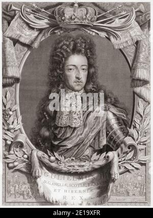 König Wilhelm III. Von England, 1650 bis 1702, Prinz von Oranien. Stadthalter der wichtigsten Provinzen der Niederländischen Republik. Nach einer Arbeit von Pieter van Gunst. Stockfoto