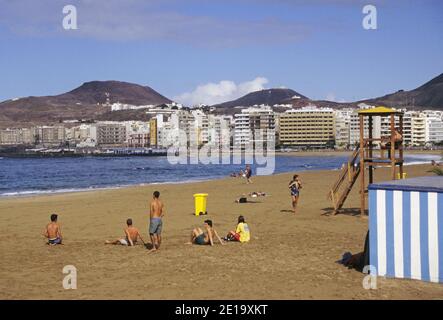 Playa de las Canteras in Las Palmas de Gran Canaria, Gran Canaria, Kanarische Inseln, Spanien Stockfoto