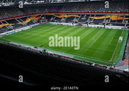 DEUTSCHLAND, DÜSSELDORF - 16. AUGUST 2020: Sportkomplex Esprit Arena in Düsseldorf. Fußballstadion Fortuna Stockfoto