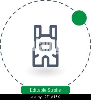 Overalls Vektorsymbol editierbare Konturumrisssymbole für Web und Mobil Stock Vektor
