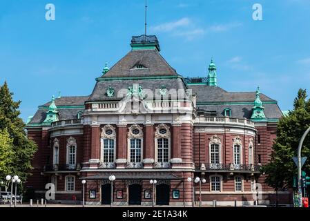 Hamburg, Deutschland - 25. August 2019: Fassade der Laeiszhalle oder Musikhalle Hamburg, in Neustadt, Hamburg, Deutschland Stockfoto