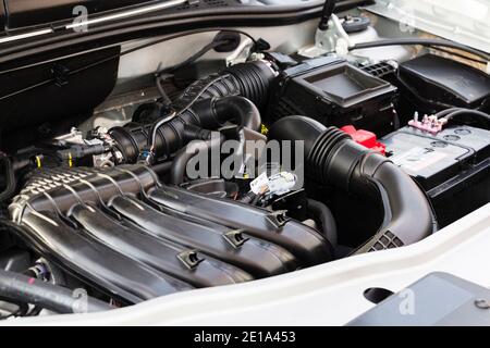 Nahaufnahme Detail der neuen Auto-Motor Auto Motor Teil. Stockfoto