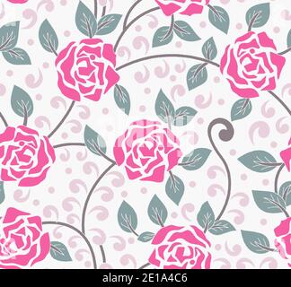 Nahtloses Blumenmuster in Textil-Dessin Stockfoto