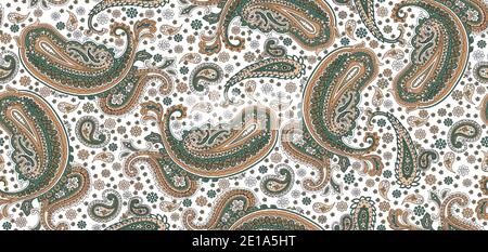 Nahtloses geometrisches Paisley traditionelles indisches Motiv Nahtloses Design Stockfoto