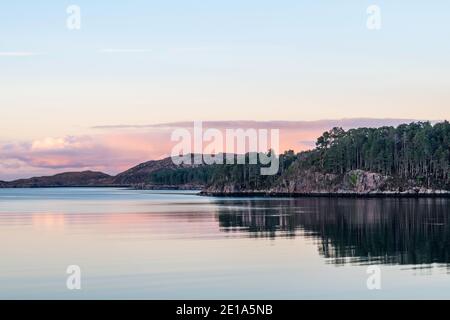 Loch Ewe, Sonnenuntergang Stockfoto