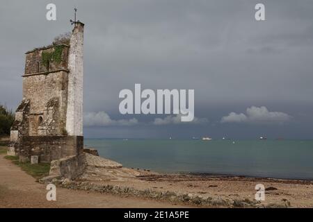 Alte Duver Kirche von St. Helens, Isle of Wight Stockfoto