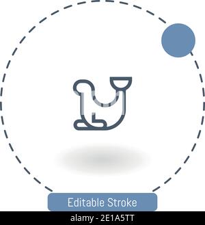 Walrus Vektor-Symbol editierbare Konturumrisssymbole für Web und Mobil Stock Vektor