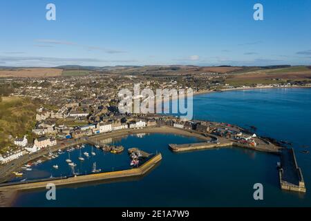 Luftaufnahme von Stonehaven und seinem Hafen, Aberdeenshire, Schottland. Stockfoto