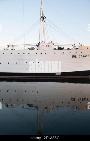 Gil Eanes, ein ehemaliges Spitalschiff, wurde heute zu einem Museum in Viana do Castelo, Provinz Minho, Portugal. Stockfoto