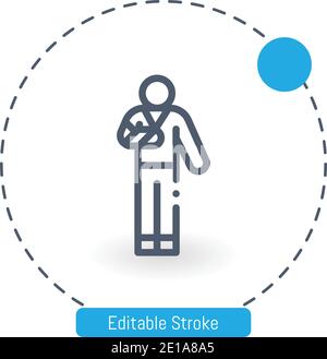 Verletztes Vektorsymbol bearbeitbare Konturumrisssymbole für Web und Mobil Stock Vektor