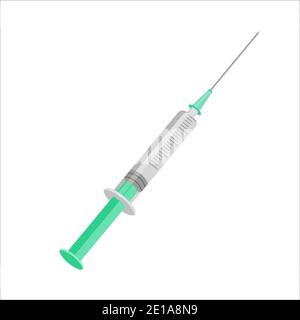Spritze zur Injektion.Impfung gegen Coronavirus, Grippe. Stock Vektor