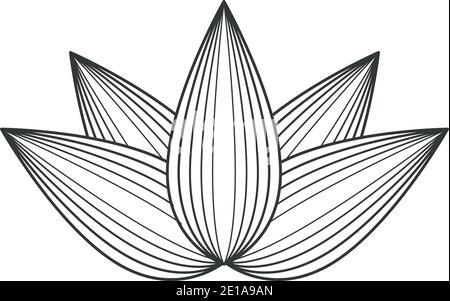 lotus Blume gezeichnet isoliert Symbol Stock Vektor