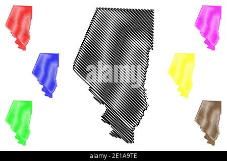 Boone County, Missouri (US-County, Vereinigte Staaten von Amerika, USA, USA, US) Karte Vektor Illustration, scribble Skizze Boone Karte Stock Vektor