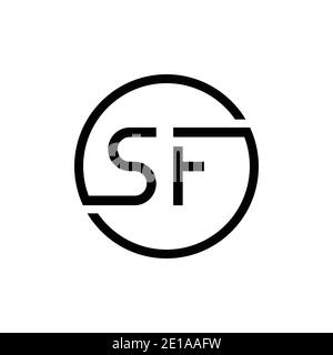Initial Circle SF Letter Logo Design Vektor-Vorlage. Abstrakter Buchstabe SF Logo Design Stock Vektor