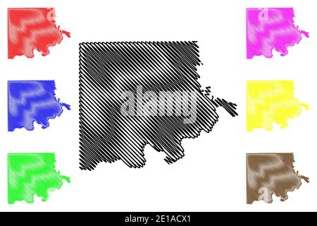 Carroll County, Missouri (U.S.-County, Vereinigte Staaten von Amerika, USA, U.S., US) Karte Vektor Illustration, scribble Skizze Carroll Karte Stock Vektor