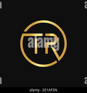 Initial Circle TR Letter Logo Design Vektor-Vorlage. Abstrakter Buchstabe TR Logo Design Stock Vektor