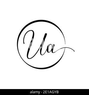 Ursprüngliche UA Brief Logo Design Vektor-Vorlage. Abstraktes Script Letter UA Logo Design Stock Vektor