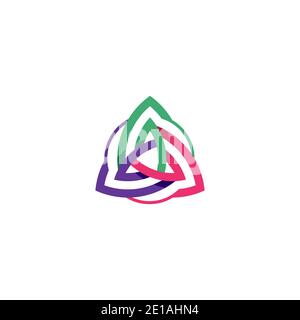 Dreieck und bunte abstrakte Logo Vektor Design-Vorlage Stock Vektor