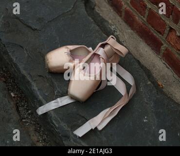 Spitzenschuhe der Ballerina Stockfoto