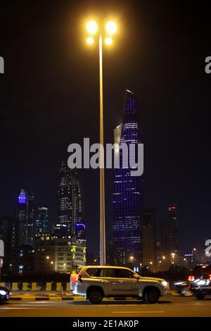 Kuwait-Stadt bei Nacht Stockfoto