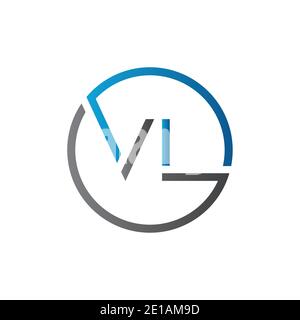 Initial Circle VL Letter Logo Creative Typography Vektor-Vorlage. Creative Letter VL Logo Vector. Stock Vektor