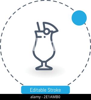 pia Colada Vektor-Symbol editierbare Konturumrisssymbole für Web Und mobil Stock Vektor