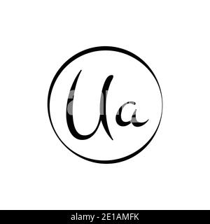 Ursprüngliche UA Brief Logo Design Vektor-Vorlage. Abstraktes Script Letter UA Logo Design Stock Vektor