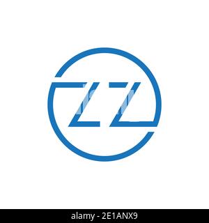 ZZ Logo Design Vektor-Vorlage. Anfangsbuchstabe des Kreises ZZ Vektorgrafik Stock Vektor