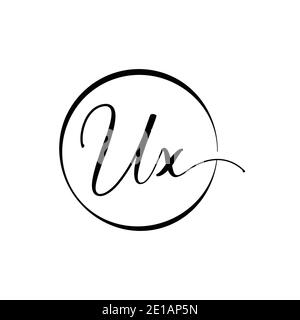 Ursprüngliche UX Letter Logo Design Vektor Vorlage. Abstract Script Letter UX Logo Design Stock Vektor