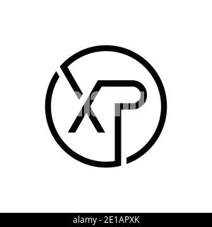 Creative Circle Letter XP Logo Design Vektor-Vorlage. Ursprüngliches verknüpftes Logo mit dem Buchstaben XP Stock Vektor