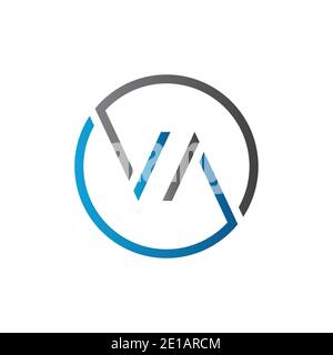 Initial Circle VA Letter Logo Creative Typography Vektor-Vorlage. Kreativer Buchstabe VA Logo Vektor. Stock Vektor