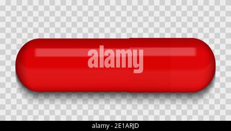 Rote medizinische Pille auf transparentem Hintergrund. Viruskapsel. Die Arznei. Vektorgrafik. EPS10 Stock Vektor