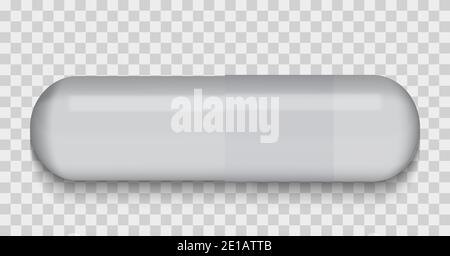 Graue medizinische Pille auf transparentem Hintergrund. Viruskapsel. Die Arznei. Vektorgrafik. EPS10 Stock Vektor