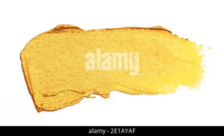 Farbfeld von Goldfarbe isoliert auf weißem Hintergrund Stockfoto