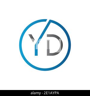 YD Logo Design Vektor-Vorlage. Anfangsbuchstabe des Kreises YD Vektorgrafik Stock Vektor