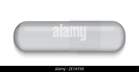 Graue medizinische Pille auf weißem Hintergrund. Viruskapsel. Die Arznei. Vektorgrafik. EPS10 Stock Vektor