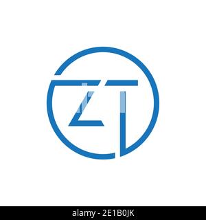 ZT Logo Design Vektor-Vorlage. Anfangsbuchstabe des Kreises ZT Vektorgrafik Stock Vektor