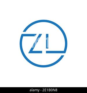 ZL Logo Design Vektor-Vorlage. Anfänglicher Kreisbuchstabe ZL Vektorgrafik Stock Vektor